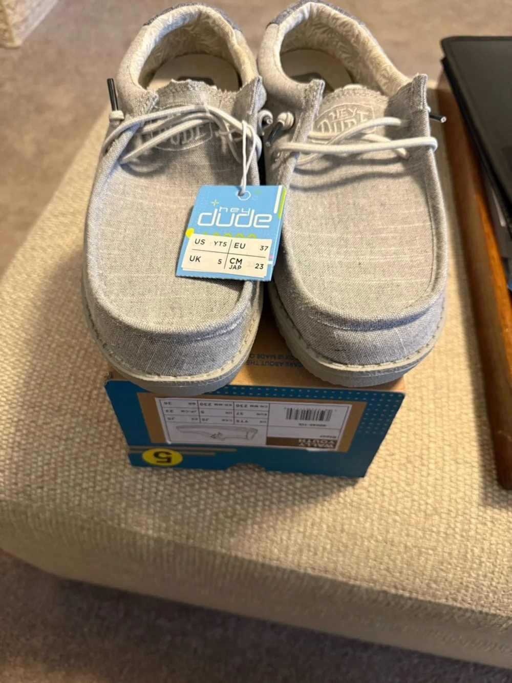 Hey Dude Youth Slip-On Shoes in Steel